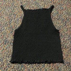 Gaze black ribbed tank top